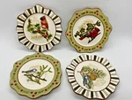 Winter Songbird Plates Ceramic Cardinal Bluebird Mww Mini Snack Display. Fixed Price $40.00.