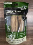 Water Buffalo Cheek Roll Natural Dog Chew 71% Protein 2 Pk Outback Jack 6 Oz. Fixed Price $18.90.