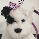 Cutiecore Poochie Plushie Shoulder Bag Blk & Wht. Mini Schnauzer Metallic Pink. Fixed Price $8.00.