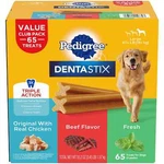 Pedigree Dentastix Variety Pack, Adult Large Breed Dental Treats, 65 Ct.. Fixed Price $41.49.