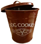 Dog Cookie Red Tin Treat Canister Metal With Lid Castor & Pollux Paw Made. Fixed Price $19.99.
