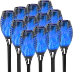 Solar Lights Outdoor, 12 Pack Blue Torch With Flickering Flame, 1.... Fixed Price $57.95.