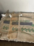 Hampton Farms Salted & Roasted In Shell Peanut Burlap Bag Sack Set Of 3 Empty. Fixed Price $15.00.