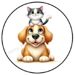 Cute Dog And Cat Friends Envelope Seals Labels Stickers Party Favors. Fixed Price $5.12.