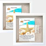 8X8 White Display Shadow (2-PACK) Frame W/linen Background And 16 Stick Pins .... Fixed Price $32.96.