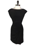 Jones Studio Size 10 Sheath Dress Black Cap Sleeve Stretch Knit Knee Length. Fixed Price $34.99.