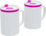 Iconic 16OZ Double Wall Insulated Desk Mug With Lid Handle, Set Of 2,. Fixed Price $24.91.