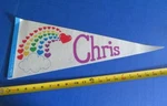 Vintage Rainbow Heart Chris Felt Pennant Flag 1980S Pride Love Retro Cloud. Fixed Price $7.96.