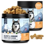 Dog Allergy & Immune Chews 300 Treats, Itching Skin Relief Omega 3.... Fixed Price $40.17.
