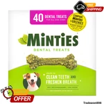 Minties Dental Dog Treats 32OZ Pet Breath Freshening Chews, 40CT. Fixed Price $22.99.