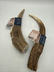 Lot Of Two Wag Brand 2 Large Whole Deer Antler Chews Natural Dog Treats. Fixed Price $19.98.