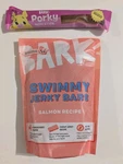 Bark Box Salmon Dog Treats Swimmy Jerky Bars 3 Oz W/ Porky Nom Stick. Fixed Price $12.99.