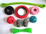 Lot 9 Dog Rubber Stuffable Treat Fetch Chew Toys Kong Top Paw Outward Hound. Fixed Price $55.80.