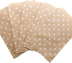 White Polka-dot On Brown Kraft Bags Great For Sales/treats/parties Cookies/gifts. Fixed Price $14.95.