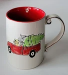 Spectrum Designz Embossed Hand Painted Coffee Mug Truck Christmas Tree Dogs 2017. Fixed Price $14.95.