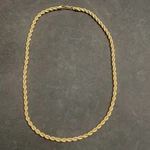 Twisted Rope Chain, Gold Color, 30 Inches Long, Very Good Condition. Fixed Price $18.00.