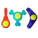 Tennis Ball Dog Toy Variety Pack (boomerang, 3-BONE Squeaker, Orange Squeaker). Fixed Price $24.99.