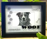 Wilton Black Wood Shadow Box Woof 4X6 Matted Dog - Puppy Photo Frame. Fixed Price $16.00.