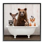 Stupell Industries Woodland Creatures Antique Bathtub Framed Wall Art, Design.... Fixed Price $109.68.
