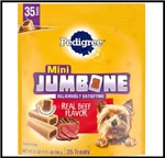 Pedigree Mini Jumbone Small Dog Treats Real Beef Flavor, 21 Oz. Pack 35. Fixed Price $13.63.