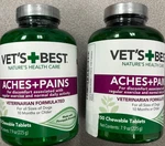 Pack Vet's Best Dog Pain Relief Supplement Natural Aspirin 350 Total Bb 1/2030. Fixed Price $19.99.