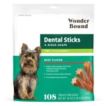 Wonder Bound Beef Flavor Dental Sticks For Tiny 108 Count (pack Of 1), Brown. Fixed Price $17.58.