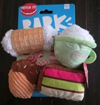 New Bark Box Sweetie Pie Squeak Treats 4 Pc Toy Pastries Cake Cup Xs-s Dogs. Fixed Price $9.95.