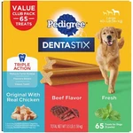 Pedigree Dentastix 65 Piece Variety Pack, 3.5 Pound. Fixed Price $68.00.
