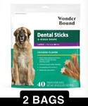 (2) Wonder Bound - Chicken Flavor Dental Sticks For Large Dogs (over 30 Lbs). Fixed Price $37.71.