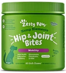 Zesty Paws Hemp Elements Hip & Joint Bites - Mobility 90 Chicken CHEWS(11.1OZ). Fixed Price $29.75.