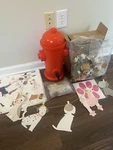 Dog Themed Birthday Party Supplies, Fire Hydrant Drink Dispenser, Banner. Fixed Price $40.00.