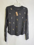Natural Life Women's Fave Little Thing Embroidered Dogs Waffle Knit Top Nwt Sz. Fixed Price $39.99.