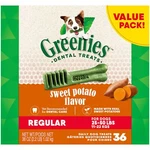 Greenies Regular Natural Dog Dental Treats 36 Count Sweet Potato Flavor. Fixed Price $56.79.