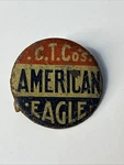 S American Eagle Tin Tobacco Tag Pin 10110. Fixed Price $9.99.