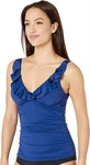 Nwt Ralph Lauren 18 Beach Club Ruffle Tankini Halter Top Blue 96820. Fixed Price $43.20.