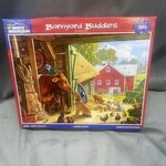 White Mountain Puzzle Barnyard Buddies Cow Dog Pigs Chicken Horse 500 Pc. Fixed Price $8.50.