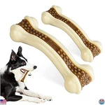 Indestructible Dog Toys For Aggressive Chewers - 2 Pack Beef Flavor Bones. Fixed Price $41.16.