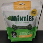 New Minties Dental Bone Treats, Maximum (12 Ct.) For Large Dogs 50+ Lbs. Fixed Price $22.99.