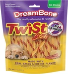 Real Bacon Cheese Dreambone Twist Sticks Dog Chews 50. Fixed Price $18.80.
