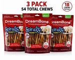 Dreambone Spirals Variety 18 Ct Dog Chews Chicken Pork Beef 3 Pack Treats. Fixed Price $24.99.