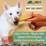 YAK9 Cheese Chews Large Giant Breeds Coconut 75+ Lbs. Fixed Price $27.99.