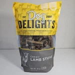 Dog Delights Chewy Lamb Stick Treats 44OZ Bag - All Natural Training. Fixed Price $32.99.
