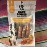 Bare Bones Chicken Wraps Dog Chews Peanut Butter Flavor 1.76OZ. Fixed Price $19.99.