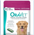 Oravet Dental Hygiene Chews Large Dogs Over 50LBS 30CT By Merial. Fixed Price $35.00.