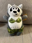 Leaps & Bounds Raccoon Squeaker Dog Pet Chew 10" Toy Camouflage Swimsuit. Fixed Price $10.99.