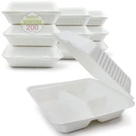 Green Earth 9-INCH, 200-COUNT, 3-COMPARTMENT, Compostable Clamshell, Natural .... Fixed Price $107.87.
