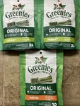 3 Greenies Original Teenie & Petite Natural Dental Care Dog Treats, 6 Oz.. Fixed Price $19.99.