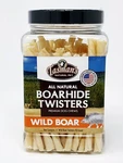 Premium Wild Boar Chews - 5" Twisters 75 Count Jar. Fixed Price $32.95.
