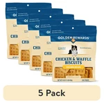 (5 Pack) Golden Rewards Chicken & Waffle Biscuits Treats For Dogs, 16 Oz Bag. Fixed Price $41.20.