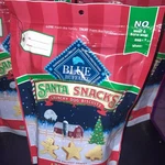 Blue Buffalo Santa Snacks Crunchy Dog Biscuits Three Bags Of 11OZ (3) 33OZ. Fixed Price $20.00.